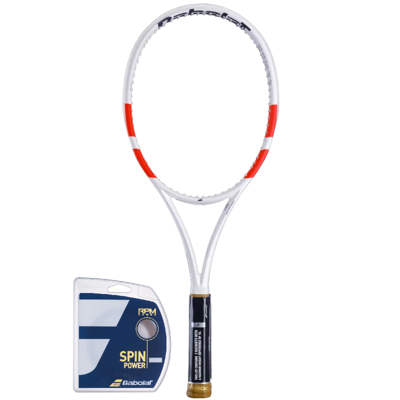 Babolat Pure Strike 97 2 Pack - white/red/black + string + stringing