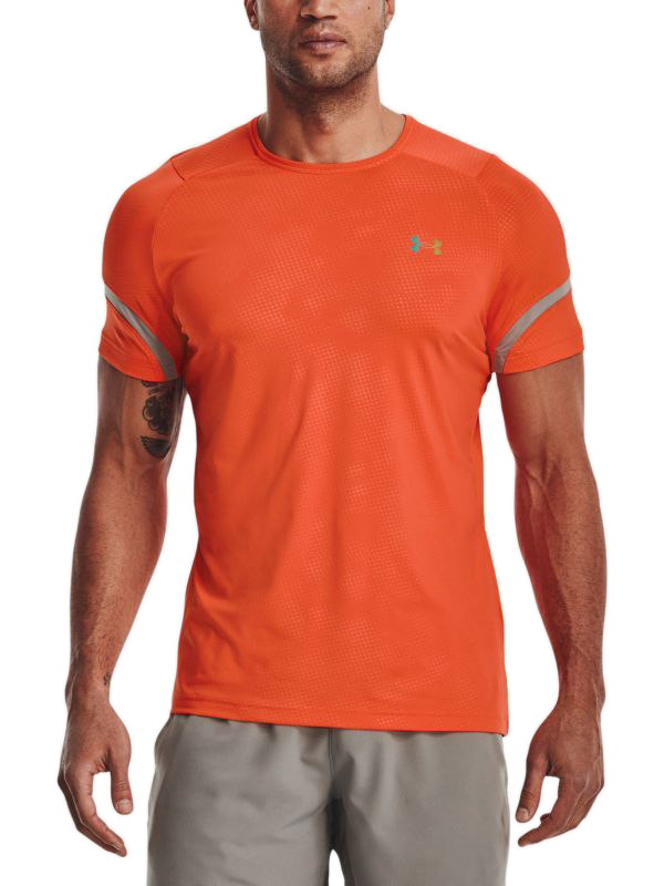 Under Armour Rush Emboss Short Sleeve - papaya/pewter