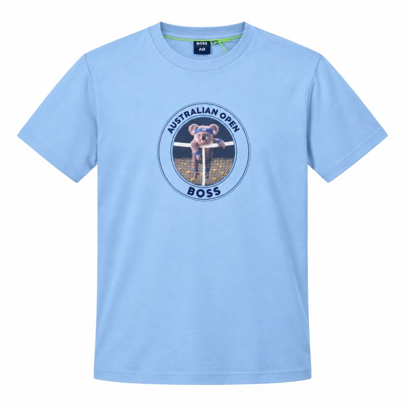 Koszulka chłopięca BOSS x AO Kids Jersey Digital Print Logo - pale blue