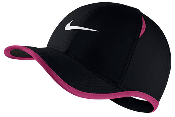 Nike Youth Aerobill Feather Light Cap - black/vivid pink/white