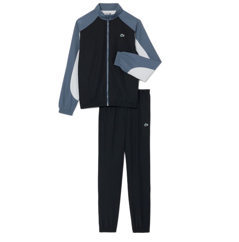 Męski dres Lacoste Sport Printed Colour Block - black/grey