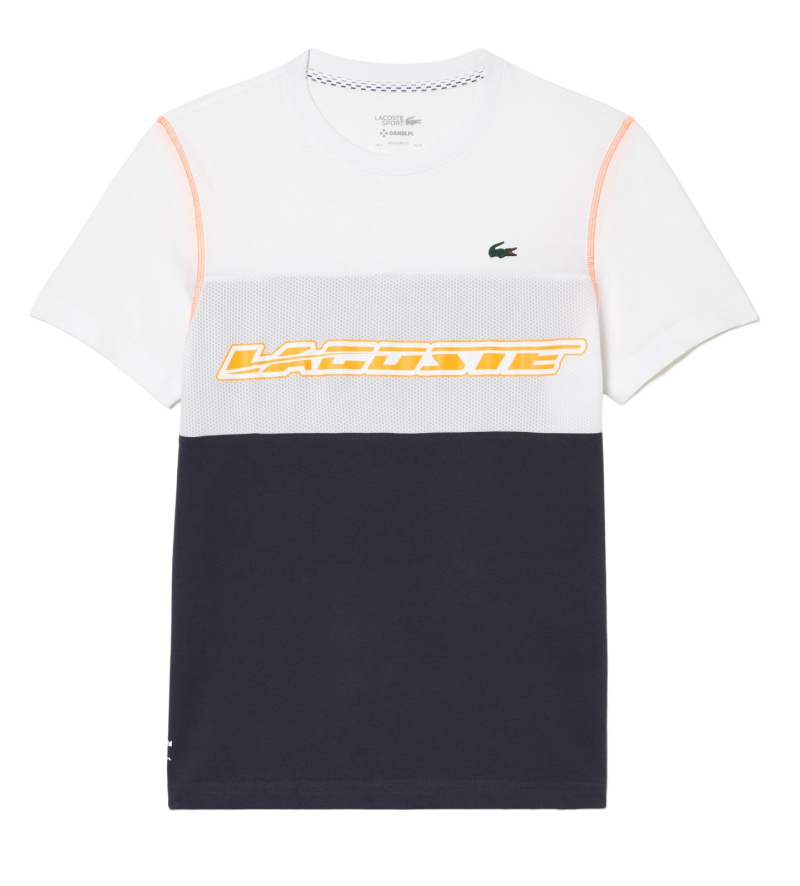 Lacoste SPORT x Daniil Medvedev Jersey T-Shirt - white/blue/orange