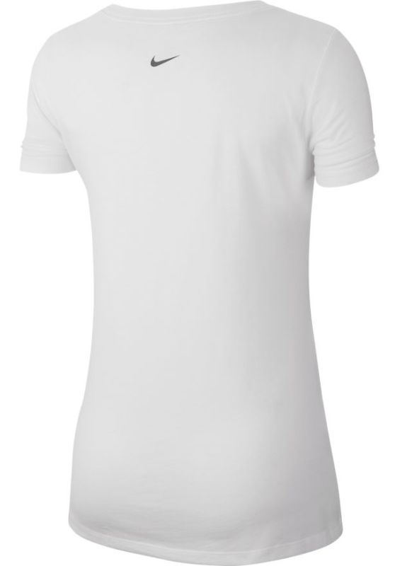 Nike Dry-Fit Scoop Logo Tee - white/gunsmoke