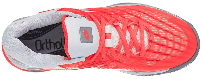 Lotto Mirage 100 Clay W - fiery coral/all white