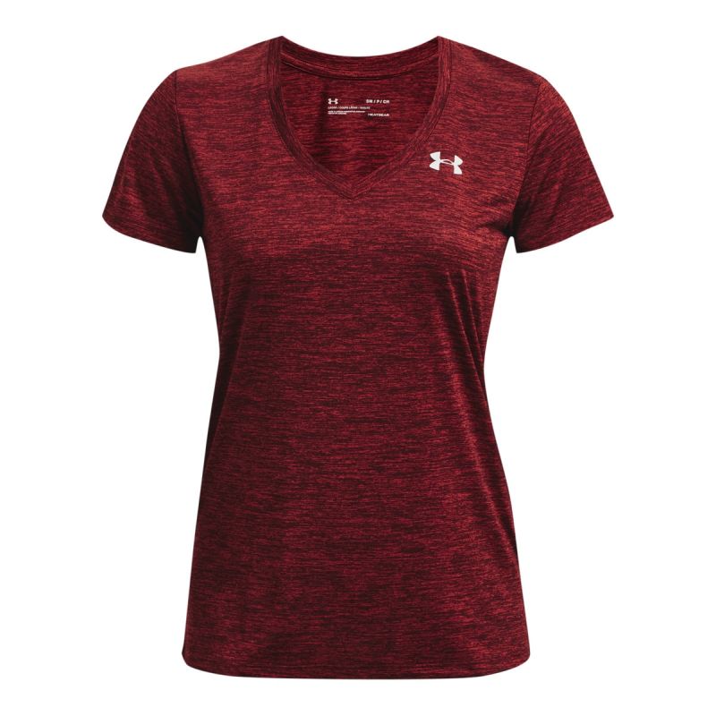 Under Armour Women's Tech Twist V-Neck - chestnut red/radio red