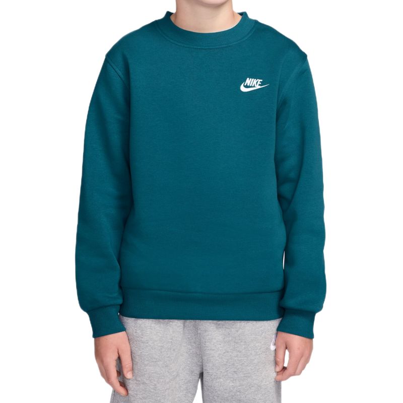 Bluza dziewczęca Nike Kids Sportswear Club Fleece - bright spruce/white