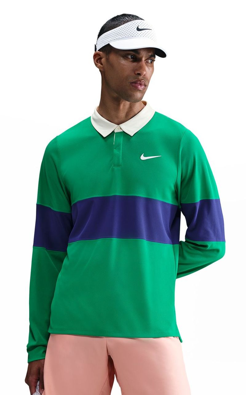 Nike Court RG Dri-FIT Advantage Slam Long Sleeve Tennis - stadium green/deep night/white 