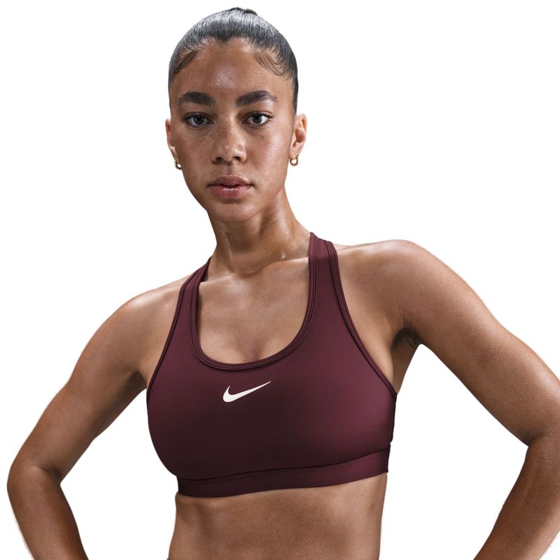 Nike Swoosh Medium Support Non-Padded Sports - burgundy crush/white