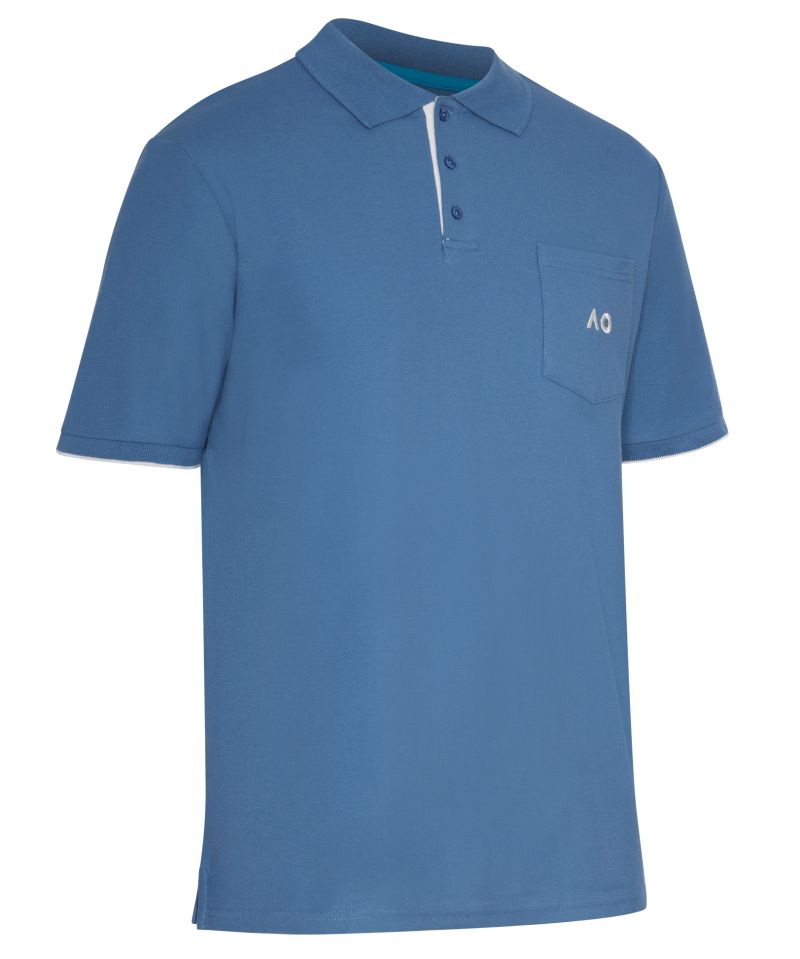 Australian Open Polo Pocket AO Logo - elemental blue
