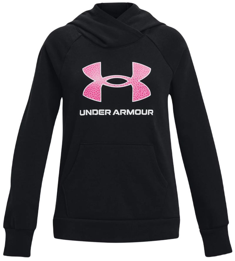 1373127-1 Under Armour Girls' UA Rival Fleece Big Logo - black/pink edge