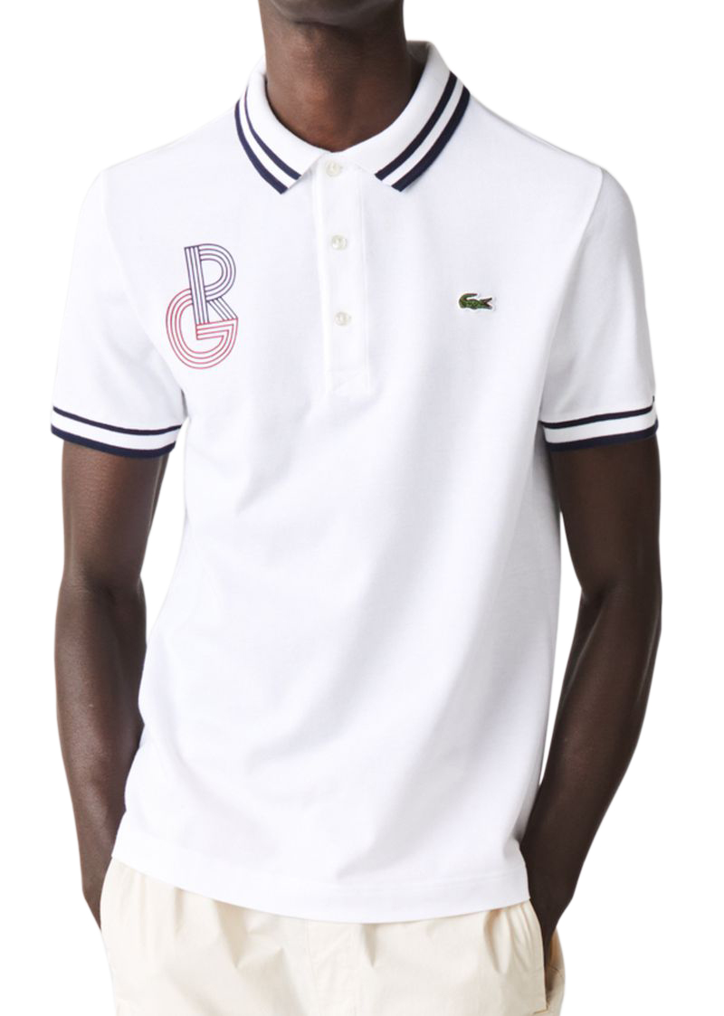 Lacoste Roland Garros Men Polo - white/blue marine Lacoste Roland Garros Men Polo - white/blue marine