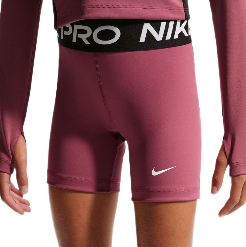 Spodenki dziewczęce Nike Kids Pro Dri-Fit 5in - pink smoke/white