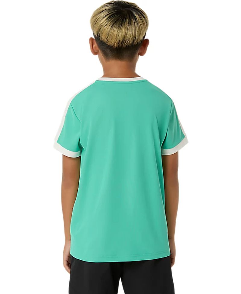 Asics Boys Short Sleeve - aurora green Asics Boys Short Sleeve - aurora green