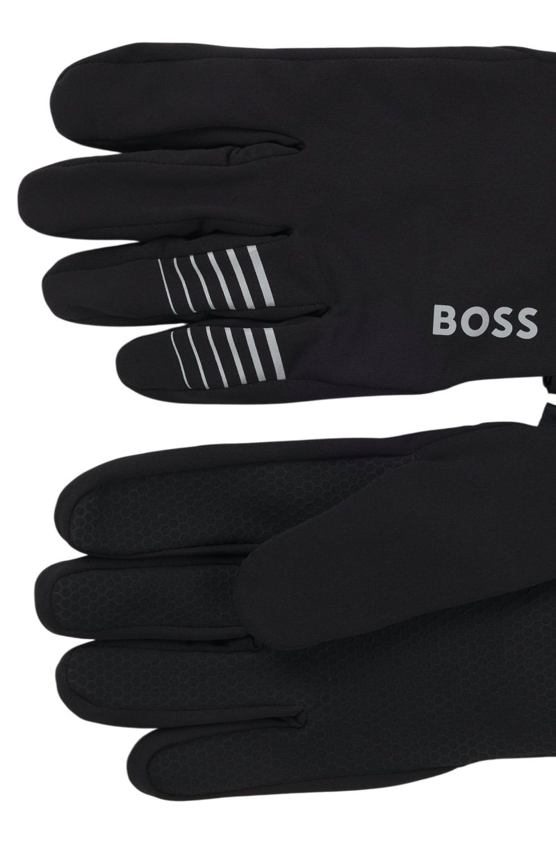 BOSS Active Running Gloves In Stretch Fleece - black BOSS Active Running Gloves In Stretch Fleece - black