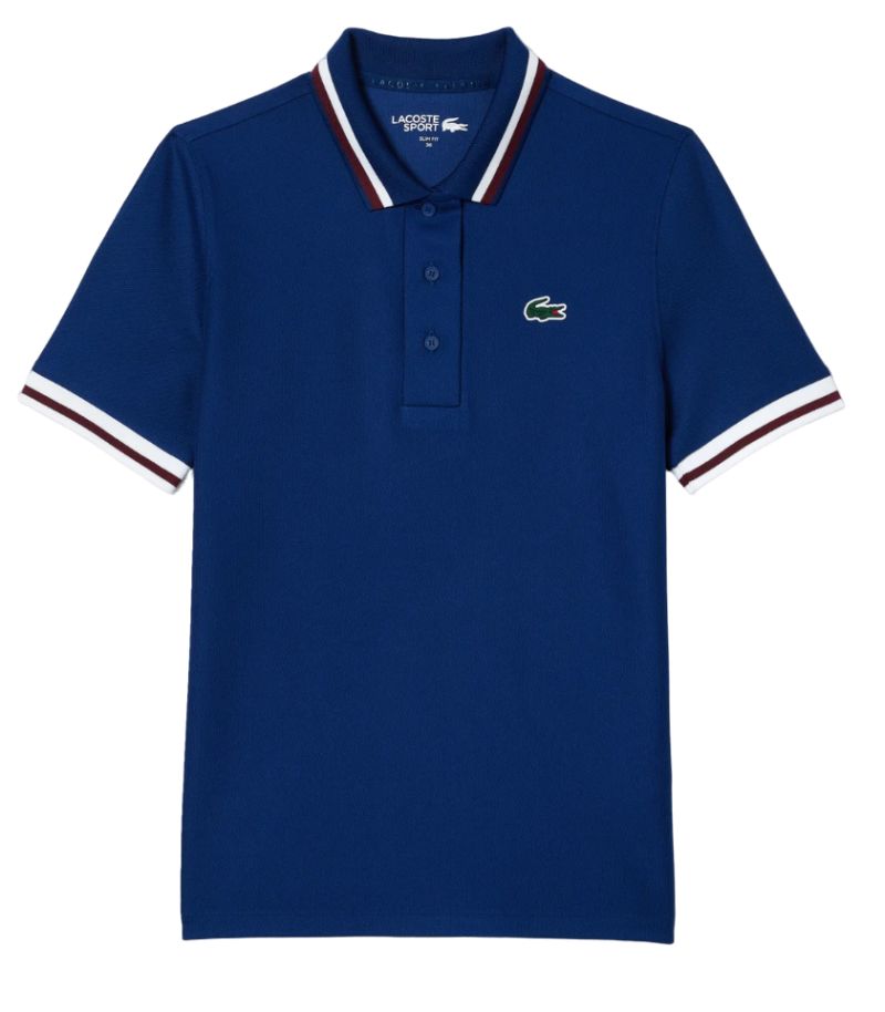 Lacoste Pique Contrast Striped Collar Lacoste Pique Contrast Striped Collar