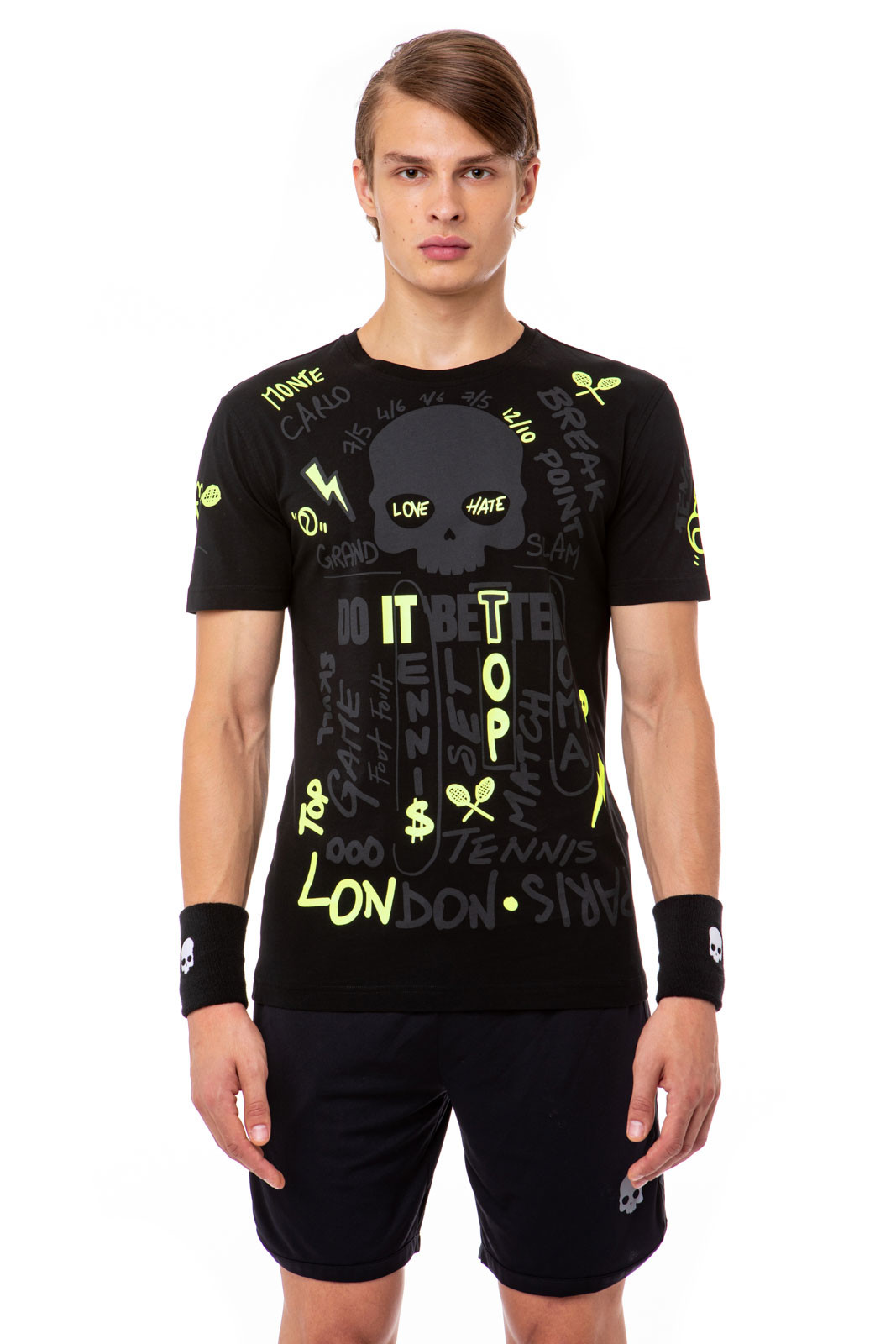 Hydrogen Graffiti Tee Man - black/yellow fluo
