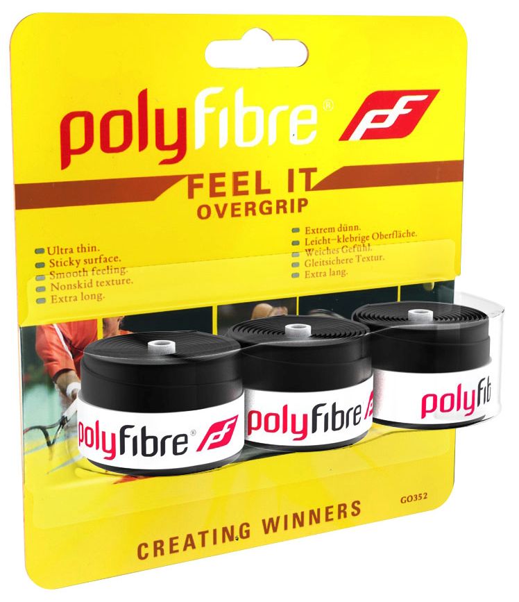 Polyfibre Feel It Overgrip 3P - black