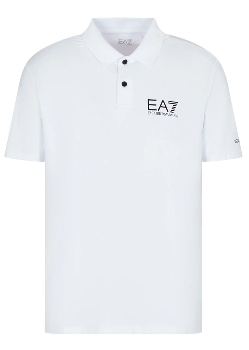 EA7 Man Jersey Polo Shirt - white EA7 Man Jersey Polo Shirt - white