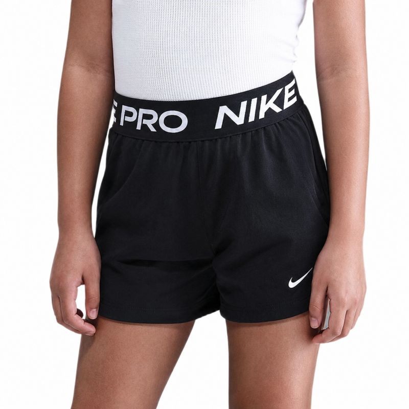 Spodenki dziewczęce Pro Fleece Dri-Fit Shorts - black/black/black/white