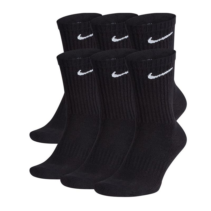 Nike Everyday Cotton Cushioned Crew - 6 par/black/whtie
