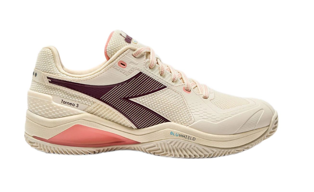 Diadora Blushield Torneo 3 Clay - whisper wh/maroon ban/des 