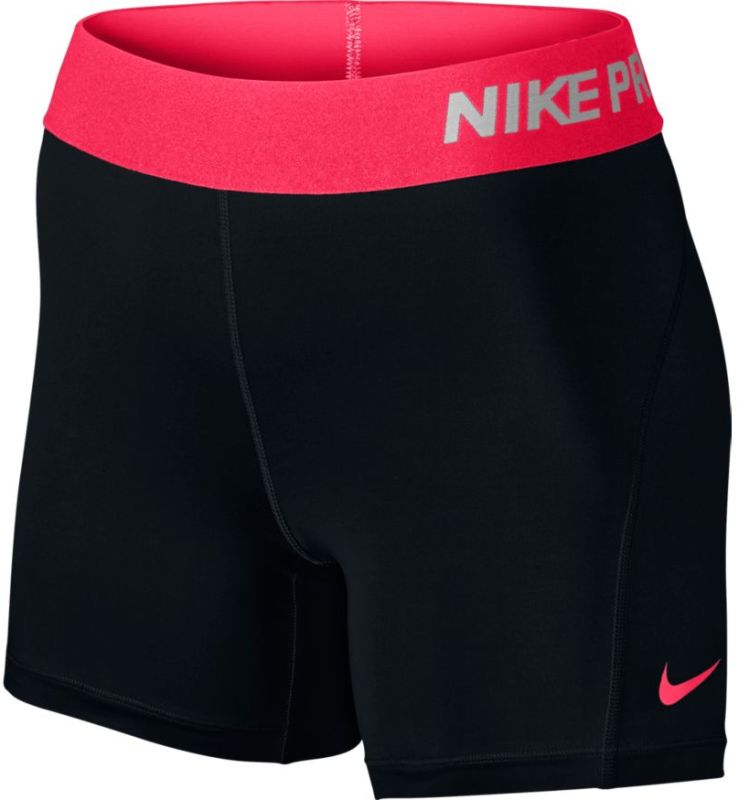 Nike Pro Womens 5" Training Shorts - black/racer pink/racer pink