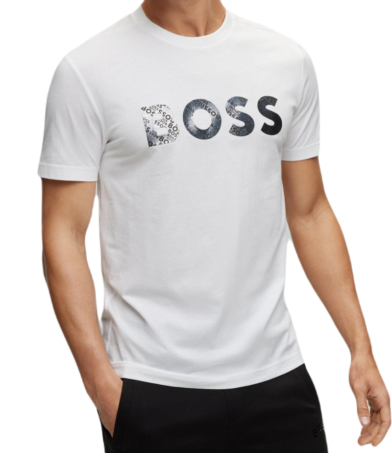 hbeu50488833_100_100 BOSS Cotton-Jersey T-Shirt With Foil-Print Logo - white