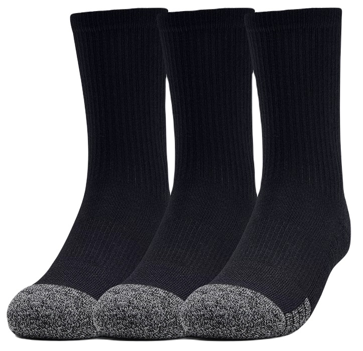 Under Armour Youth HeatGear Crew Socks 3-Pack - black/steel