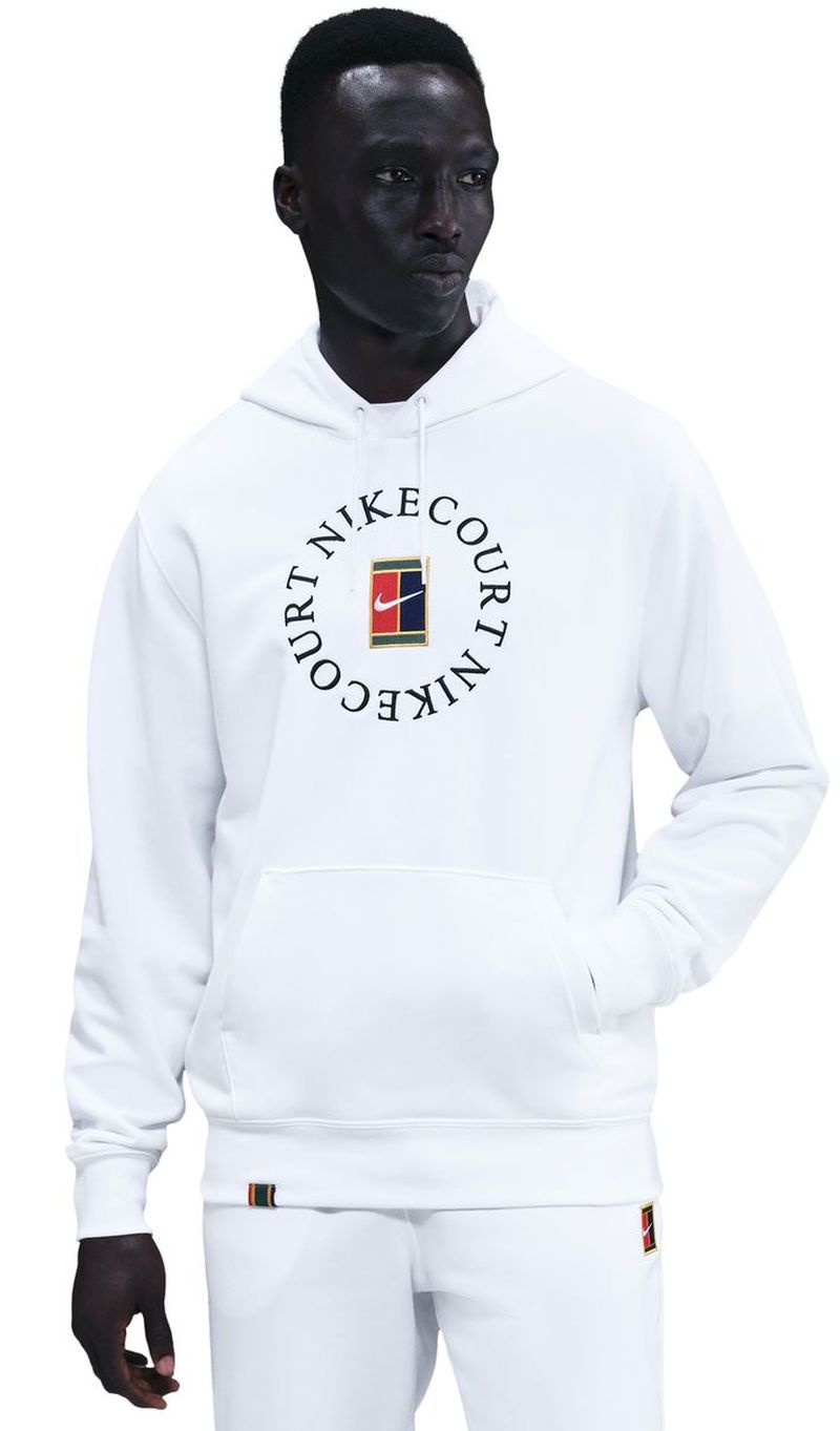 Nike Court Heritage French Terry Tennis Pullover - white/black
