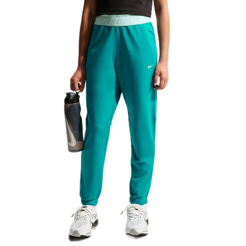 Spodnie dziewczęce Nike Kids Pro Fleece Dri-Fit Joggers - energy/energy/arctic green/white