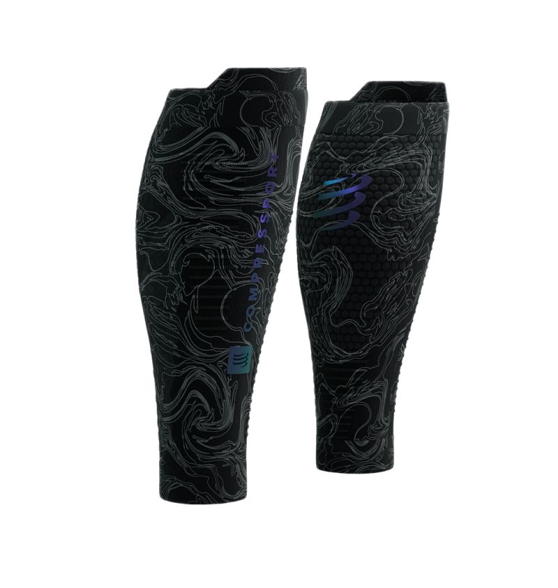 Compressport R2 3.0 Calf Sleeves - black/aurora