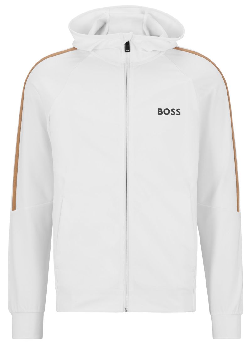 BOSS x Matteo Berrettini Zip-Up Hoodie In Active-Stretch Jersey With Logo