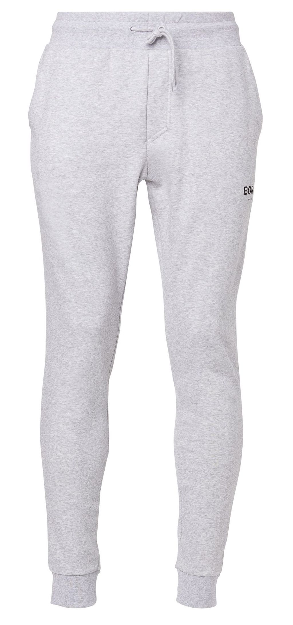 Bj-rn-Borg-BB-Logo-Joggingbroek-Heren-2203011058 Björn Borg Logo Pants - light grey melange
