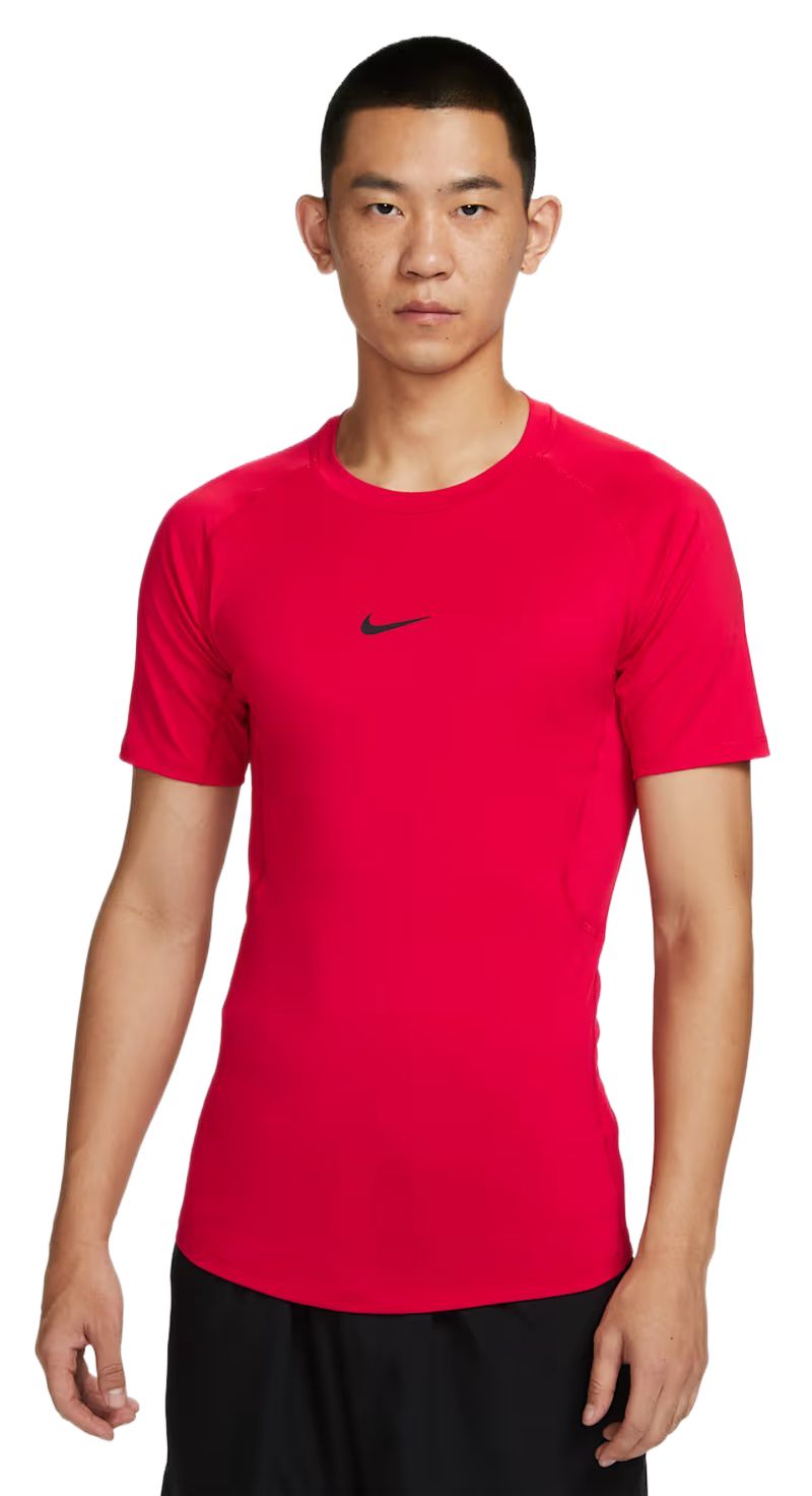 Nike Pro Dri-FIT Tight Short-Sleeve Fitness - university red/black Nike Pro Dri-FIT Tight Short-Sleeve Fitness - university red/black
