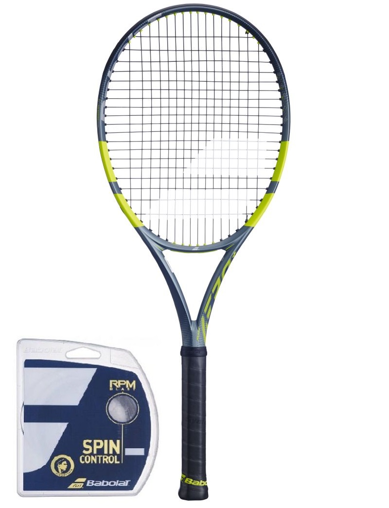 Babolat Pure Aero+ Gen-9 - metallic dark forest/yellow + string Babolat Pure Aero+ Gen-9 - metallic dark forest/yellow + string