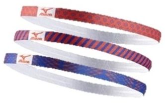 Mizuno 3P Headband - fiery coral/dazzling blue