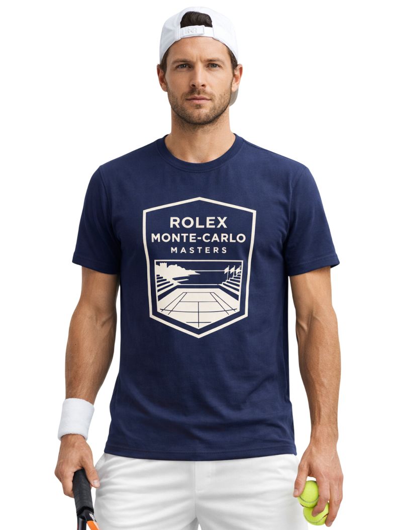 Monte-Carlo Rolex Masters Logo Print - navy