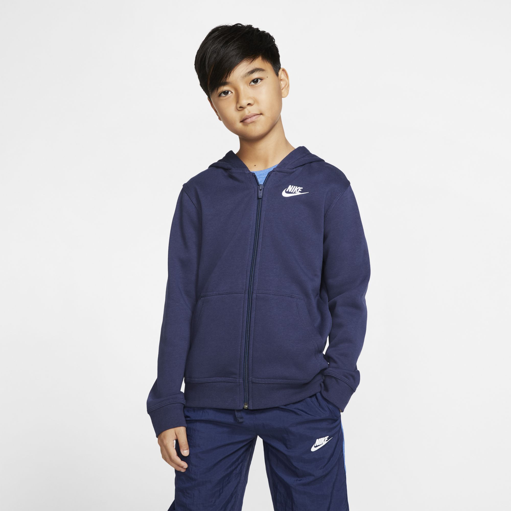Nike NSW Hoodie FZ Club B - midnight navy/midnight navy/white
