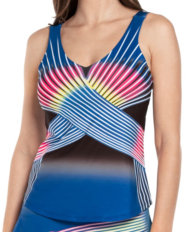 Lucky in Love Neon Lights Tank W/Bra - electric blue