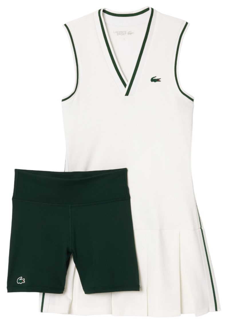Lacoste Sport Dress With Removable Piqué Shorts - white Lacoste Sport Dress With Removable Piqué Shorts - white