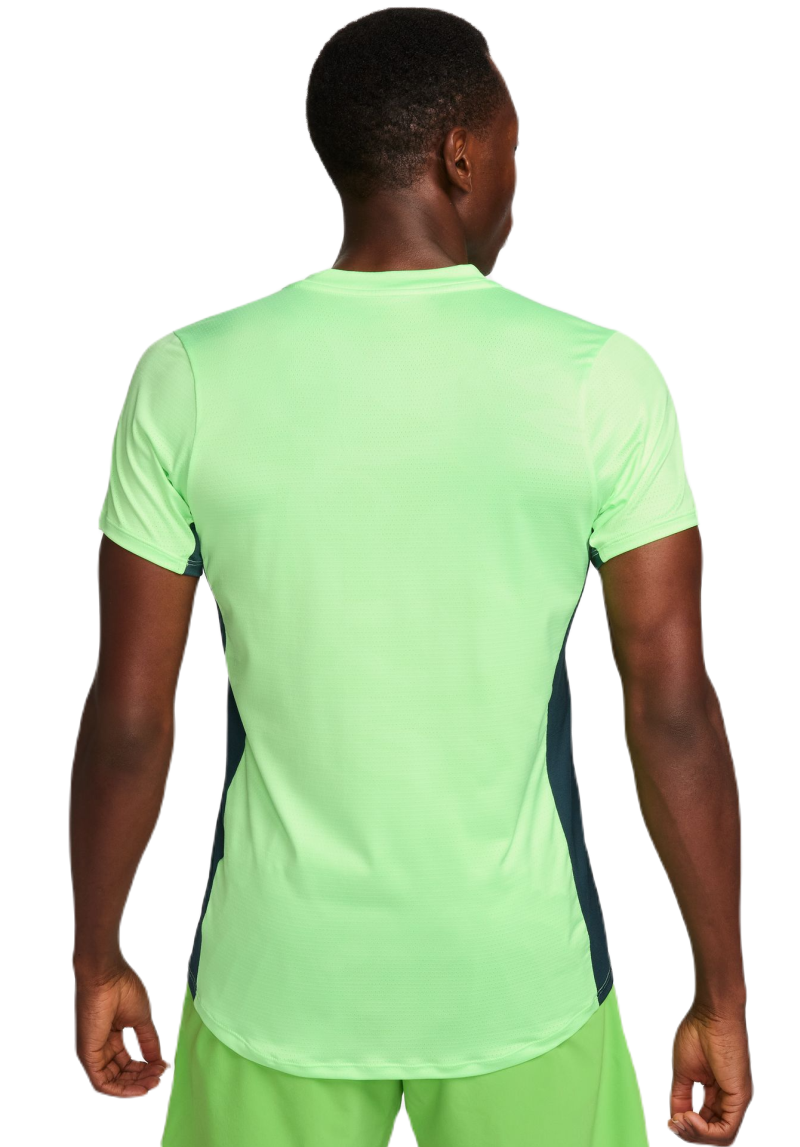 Nike Court Dri-Fit Advantage Printed Tennis Top - lime blast/deep jungle/black