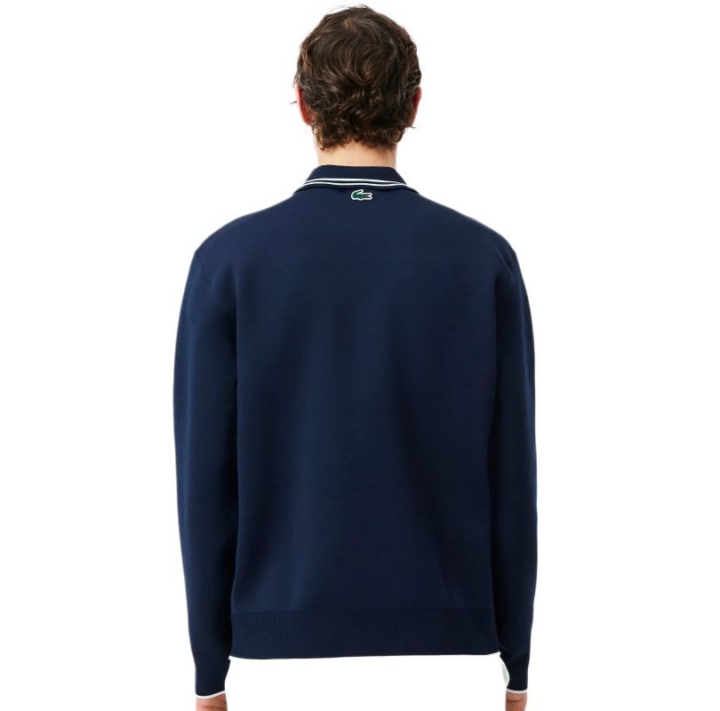 Lacoste Tennis Heritage Polo Collar Zipped - midnight blue