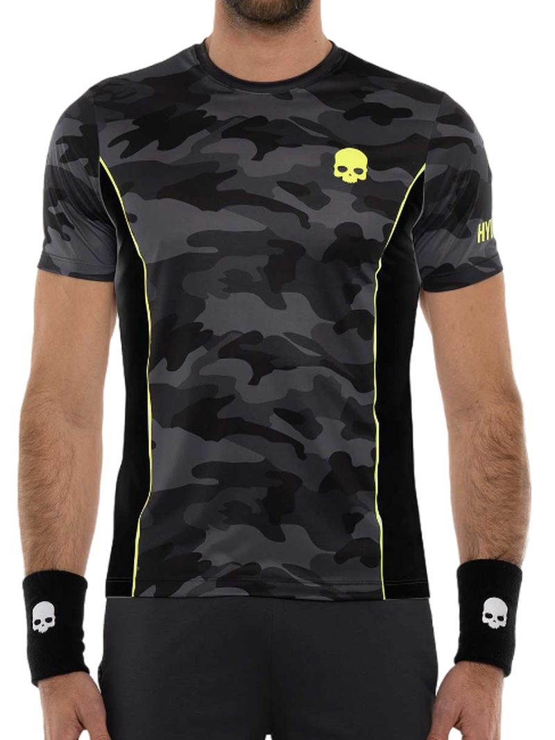 Hydrogen Camo Tech T-Shirt - anthracite camouflage/anthracite/yellow