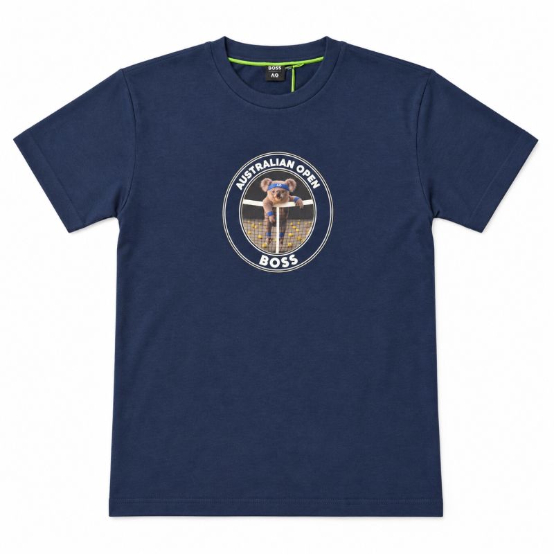 Koszulka chłopięca BOSS x AO Kids Jersey Digital Print Logo - marine blue