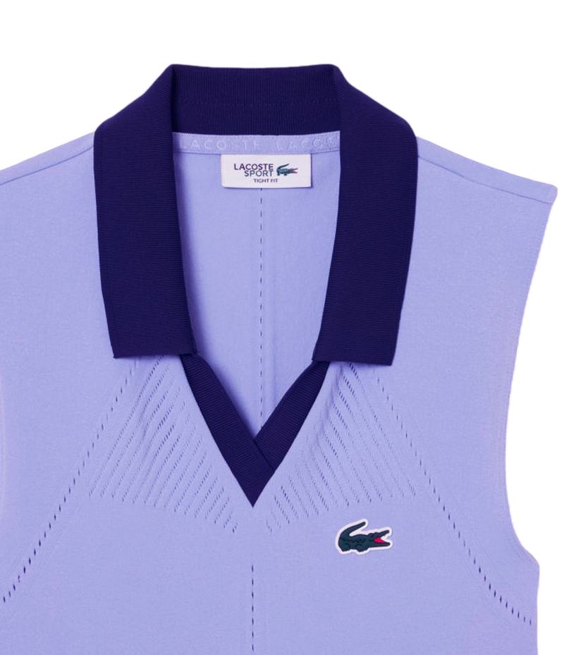 Lacoste Sleeveless Stretch Knit Tennis - purple/navy blue