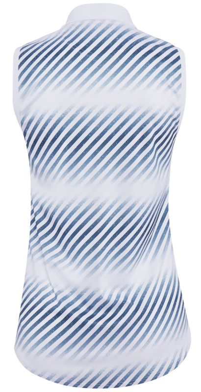Lacoste Shaded Striped Breathable Piqué Tennis Polo Shirt - white/blue/pink