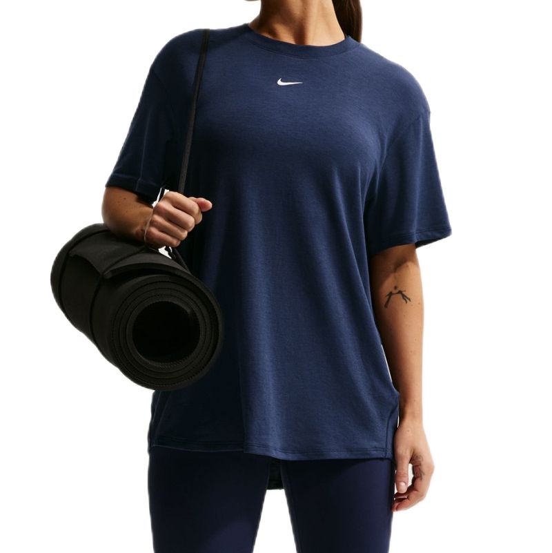 Nike One Relaxed Dri-Fit Short Sleeve - midnight navy/white Nike One Relaxed Dri-Fit Short Sleeve - midnight navy/white