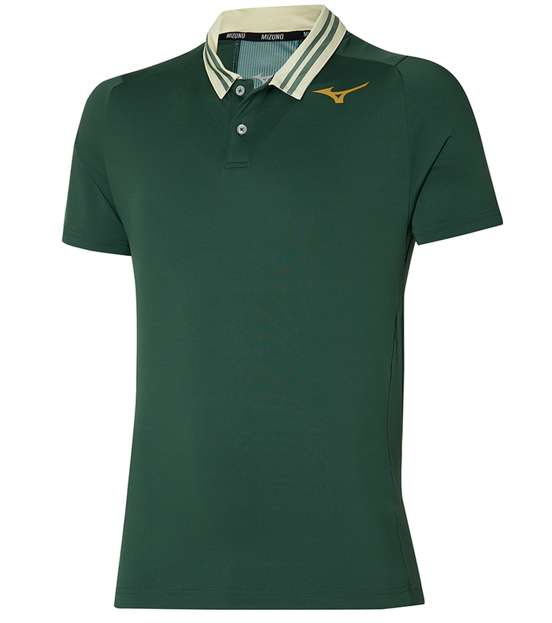 Polo da tennis da uomo Mizuno Shadow Polo pineneedle