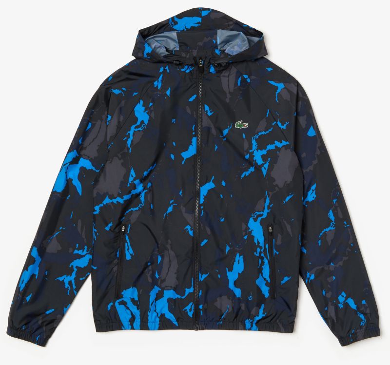 Lacoste Men's SPORT Novak Djokovic Camo Print Jacket - black/blue/dark grey/navy blue