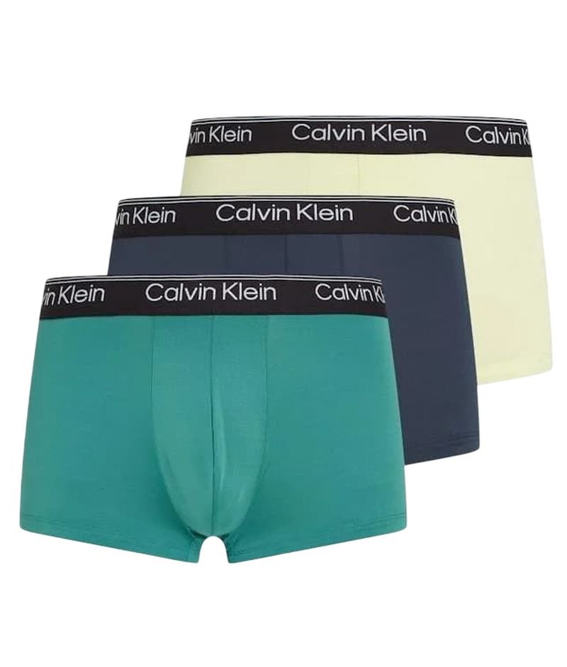 Calvin Klein Low Rise Trunk Microfiber Stretch 3P - ink/pale lime lemon/lively teal